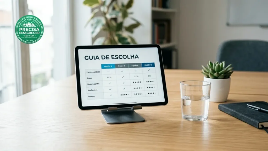 Tabela visual estilizada ajudando a identificar o colágeno ideal para pele ou articulações.